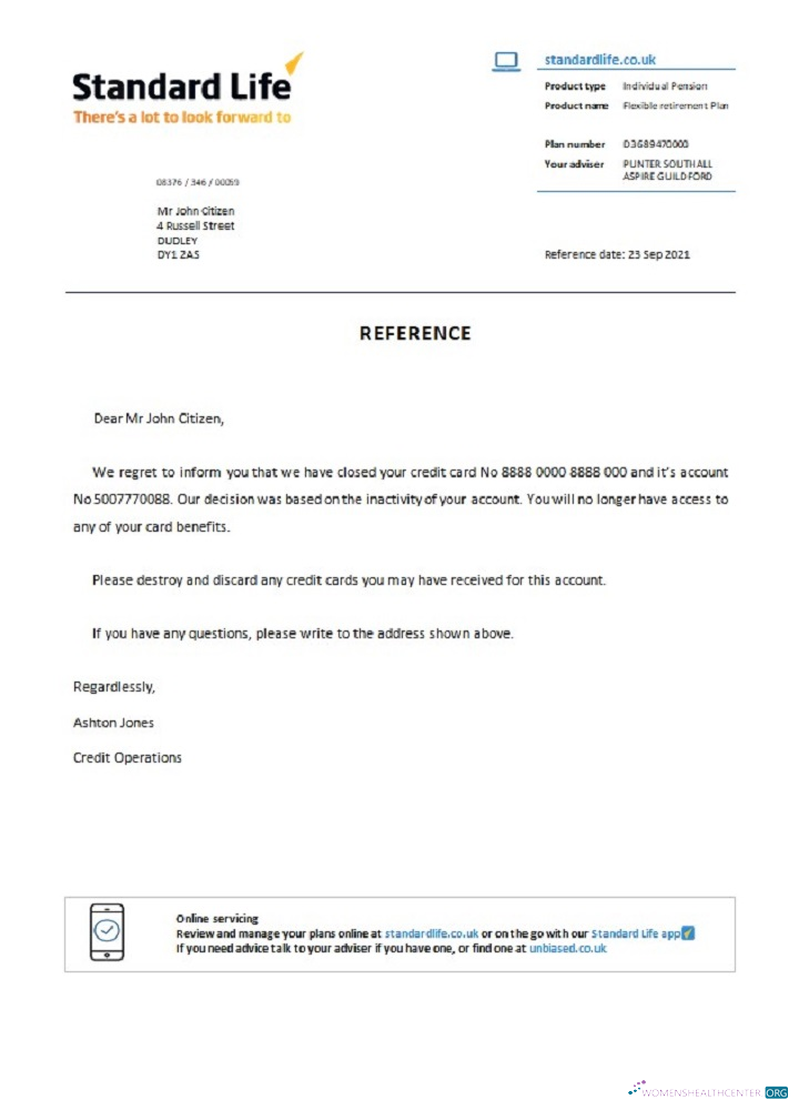 Download United Kingdom Standard Life closure reference Photoshop template